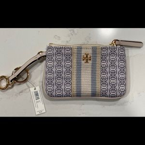 NWT Tory Burch Gemini Link Canvas Card Key Fob